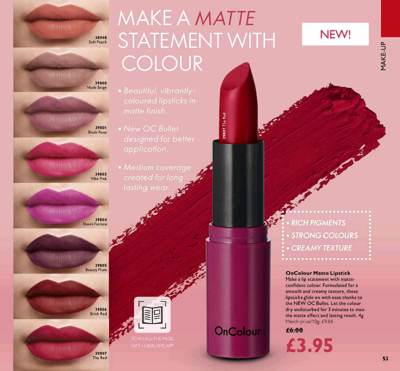 in colour matte lipstick
